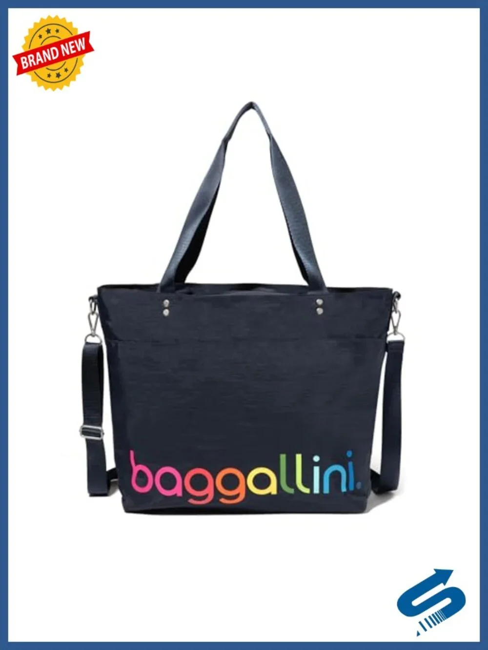 Baggallini Large Lightweight Nylon Tote Travel Bag with Luggage Sleeve